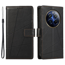 Puzdro s chlopňou pre Realme 12 Pro 5G / 12 Pro+ 5G, Leather Line Wallet, čierne