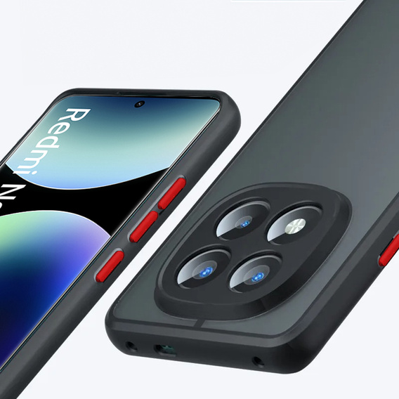 Silikónové puzdro pre Xiaomi Redmi Note 14 Pro 5G /  Poco X7 5G, s ochranou fotoaparátu, transparentné / čierne + tvrdené sklo 9H