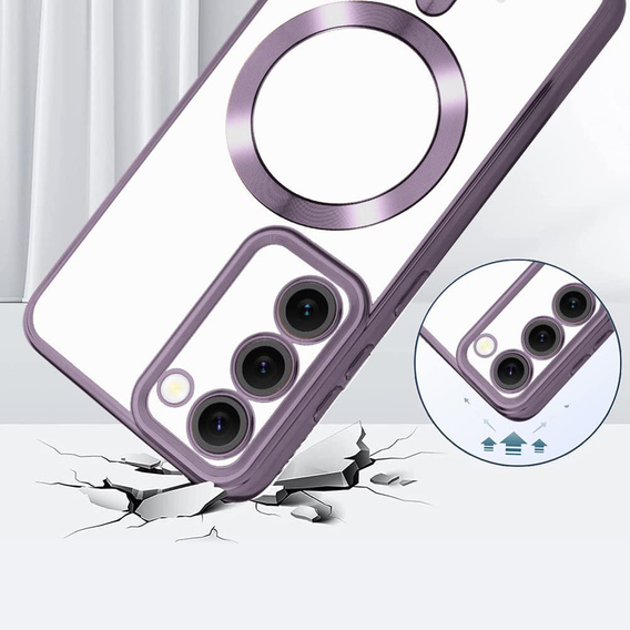 Puzdro pre Samsung Galaxy S23, Electro MagSafe, fialové + sklo na displej