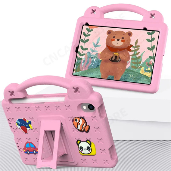 Detské puzdro pre iPad mini 8.3" 2021 (6 gen.) / iPad mini 8.3" 2024 (7 gen.), Cute Patterns, so stojanom, ružové