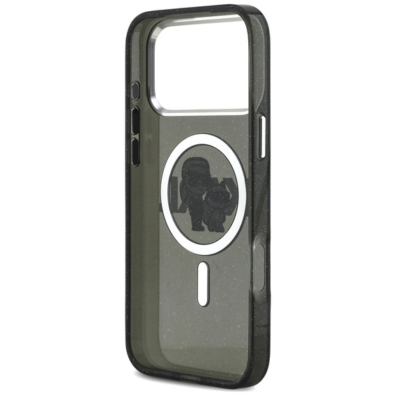Karl Lagerfeld IML Glitter Karl & Choupette Sketch Logo MagSafe puzdro pre iPhone 17 Pro Max