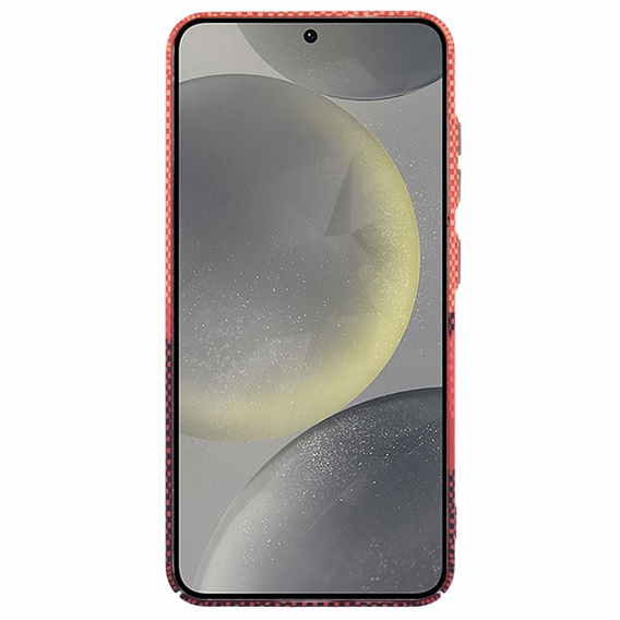 Puzdro pre Samsung Galaxy S25+ Plus, Carbon Fiber MagSafe, oranžové