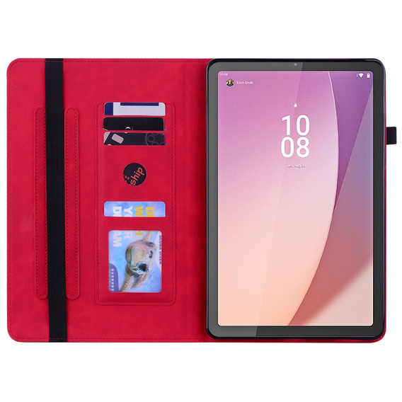 Obal na mobil pre Lenovo Tab M9, Wallet Pen Slot, červené