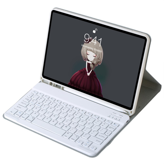 Puzdro s bluetooth klávesnicou pre iPad 11" 2025 A16 (11 gen.) / iPad 10.9" 2022 (10 gen.), sivé
