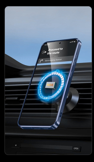 Puzdro pre Samsung Galaxy A56, Electro MagSafe, tmavomodré + sklo na displej