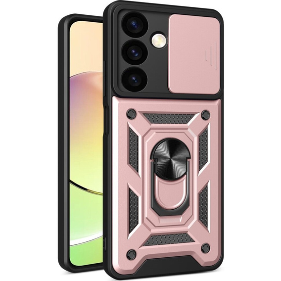 Obal na mobil pre Samsung Galaxy S24+ Plus, CamShield Slide, ružové rose gold