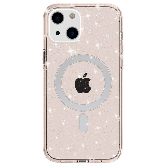 Puzdro pre iPhone 14 Plus, Glittery, pre MagSafe, zlaté