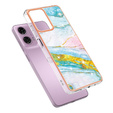 Ochranné puzdro pre Motorola Moto G24 / G24 Power / G04, Marble Slim Case, modré