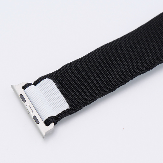 Nylonový remienok pre Apple Watch 1/2/3/4/5/6/7/8/SE/ULTRA 42/44/45/49 mm, čierny / biely