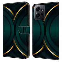 Klapkové puzdro pre Xiaomi Redmi Note 12 4G, Wallet, zelené / zlaté