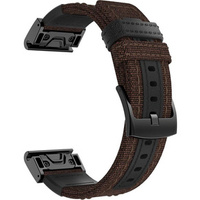 Pasek Canvas+Leather do Garmin Fenix 5/6/7 Pro Forerunner 935/945/955 - Brown