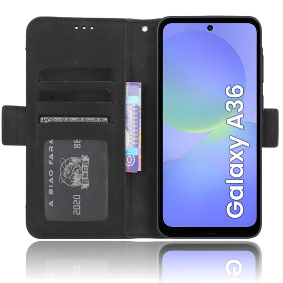 Klapkové puzdro pre Samsung Galaxy A36, Card Slot, čierne