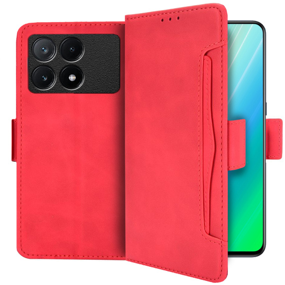 Klapkové puzdro pre Xiaomi Poco X6 Pro 5G, Card Slot, červené