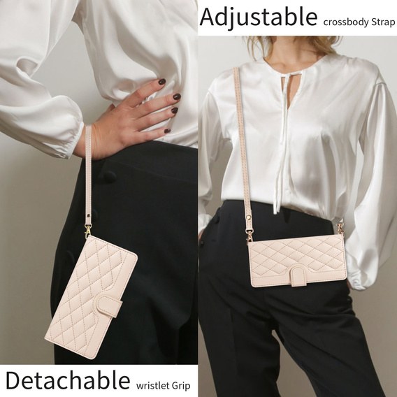 Kožené puzdro Rhombus Crossbody pre Motorola Edge 70