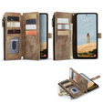CASEME puzdro pre Samsung Galaxy A56 5G, Leather Wallet Cash and Card Slots, s remienkom, hnedé
