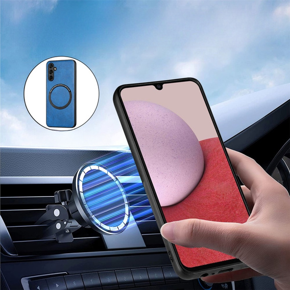 Obal na mobil pre Samsung Galaxy A14 5G, Leather Hybrid MagSafe, modré