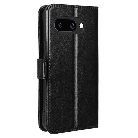 Klapkové puzdro pre Google Pixel 9A, Crazy Horse Wallet, čierne