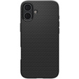 Puzdro Spigen pre iPhone 16 Plus, Liquid Air, čierne + tvrdené sklo 9H