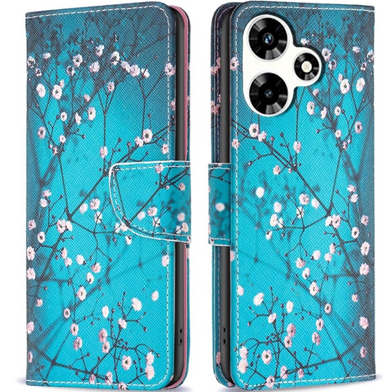 Klapkové puzdro pre Infinix Hot 30, Wallet, sakura, modré