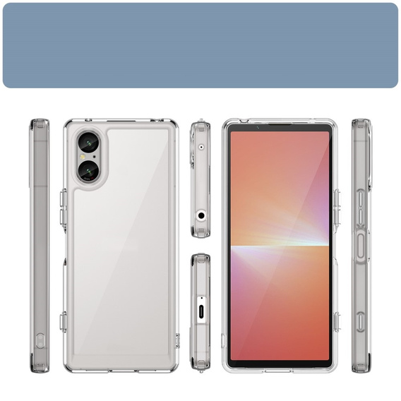 Obal na mobil pre Sony Xperia 5 V, Fusion Hybrid, priehľadné