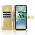 Klapkové puzdro pre Xiaomi Redmi A5, Crazy Horse Wallet, zlaté
