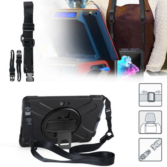Ochranné puzdro v tvare X pre Microsoft Surface Go/Go 2/Go 3/Go 4, čierne