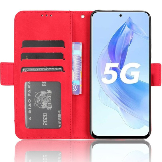 Klapkové puzdro pre Honor 90 Lite 5G, Card Slot, červené