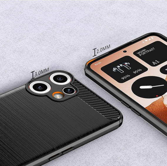 Obal na mobil pre CMF Nothing Phone 2 Pro, Carbon, čierne