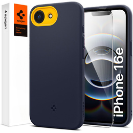 Spigen puzdro pre iPhone 16E, Nano Pop MagSafe, tmavomodré + tvrdené sklo 9H