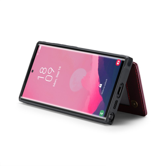CASEME flipové puzdro pre Samsung Galaxy S25 Ultra, Litchi Wallet, červené