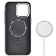 Puzdro pre iPhone 15 Pro, Carbon Fiber MagSafe, čierne