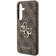 GUESS Obal na mobil pre Samsung Galaxy A55, 4G Big Metal Logo, hnedé