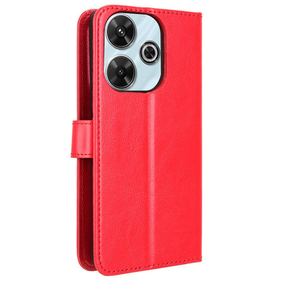Klapkové puzdro pre Xiaomi Redmi 13, Crazy Horse Wallet, červené