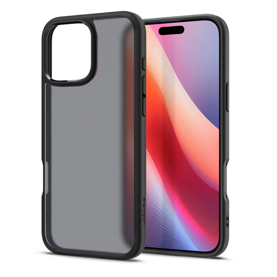 Puzdro Spigen pre iPhone 16 Pro Max, Ultra Hybrid, čierna / matná + tvrdené sklo 9H