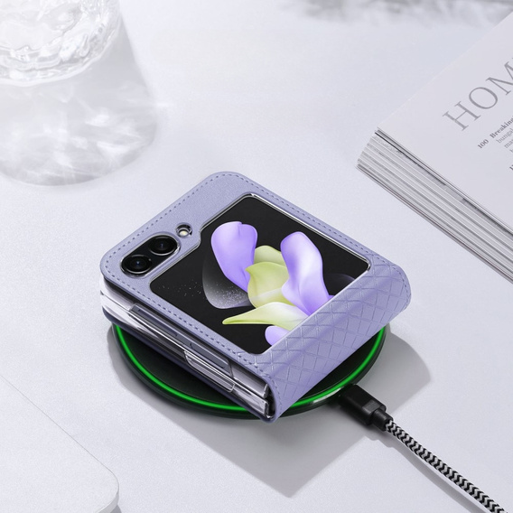 Puzdro Dux Ducis pre Samsung Galaxy Z Flip5 5G, Bril, fialové