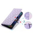 Puzdro s chlopňou pre Samsung Galaxy S25 Ultra, Rhombus Crossbody Leather, fialové