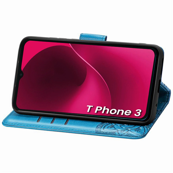 Klapkové puzdro pre T Phone 3 5G, Butterfly, modré