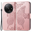 Klapkové puzdro pre Xiaomi Redmi A3, Butterfly, ružové rose gold