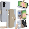 Flipové puzdro pre Samsung Galaxy A56 5G, Wallet Zipper Pocket, so zrkadlom, modré