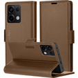 Puzdro pre Xiaomi Redmi Note 13 Pro 4G / Xiaomi Redmi Note 14S / Xiaomi Poco M6 Pro 4G, ERBORD Glossy Litchi, flipová peňaženka, hnedé
