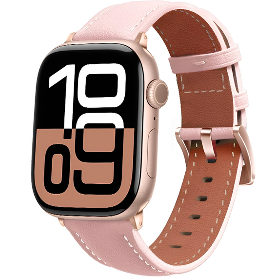 Kožený remienok pre Apple Watch 1/2/3/4/5/6/7/8/SE/Ultra 42/44/45/49 mm, čierny