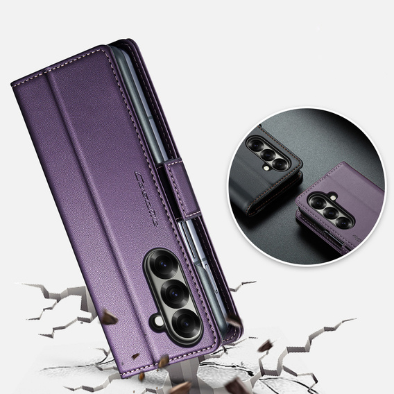 CASEME Litchi Wallet flipové puzdro pre Samsung Galaxy Z Fold7 5G