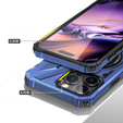 Puzdro pre iPhone 16 Pro Max, pancierované so stojanom a rukoväťou, modré