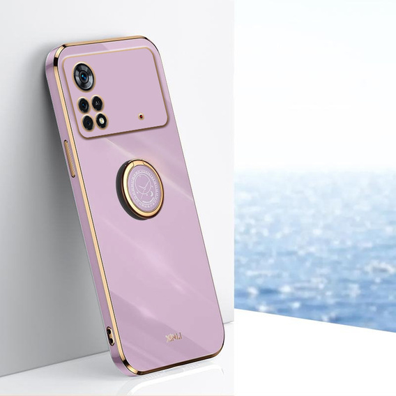 Obal na mobil pre Xiaomi Poco X4 Pro 5G, Electro Ring, fialové