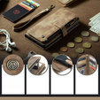 CASEME puzdro pre Samsung Galaxy A56 5G, Leather Wallet Cash and Card Slots, s remienkom, hnedé