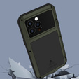 Love Mei Obal na mobil pre iPhone 14 Pro, armored with glass, zelený