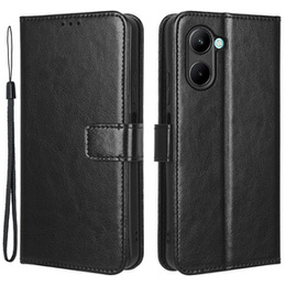 Klapkové puzdro pre Realme C33, Crazy Horse Wallet, čierne