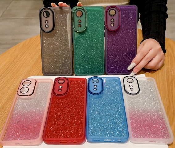 Obal na mobil pre Oppo A18 4G / A38 4G, Glittery Powder, čierne