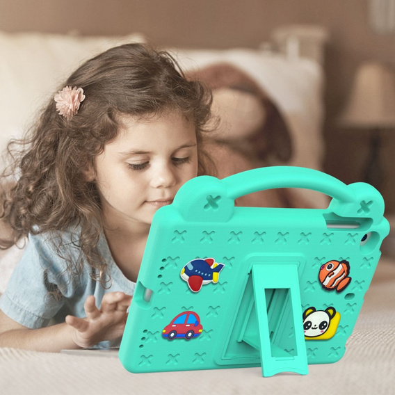 Detské puzdro pre iPad mini 7.9" 2019/2015/2014/2013/2012 (5/4/3/2/1 gen.), Cute Patterns, so stojanom, zelený