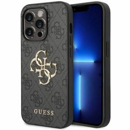 GUESS Obal na mobil pre iPhone 15 Pro Max, 4G Big Metal Logo, sivé